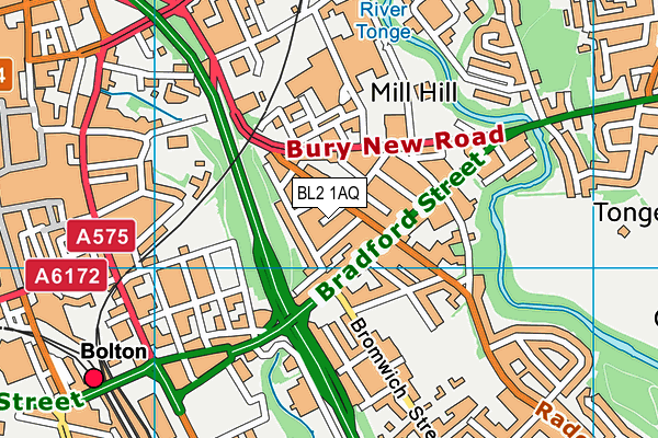 BL2 1AQ map - OS VectorMap District (Ordnance Survey) BL2 1AQ map - OS VectorMap District (Ordnance Survey)