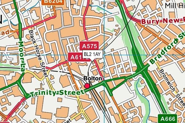 BL2 1AY map - OS VectorMap District (Ordnance Survey) BL2 1AY map - OS VectorMap District (Ordnance Survey)