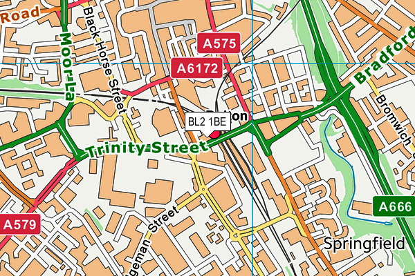 BL2 1BE map - OS VectorMap District (Ordnance Survey) BL2 1BE map - OS VectorMap District (Ordnance Survey)