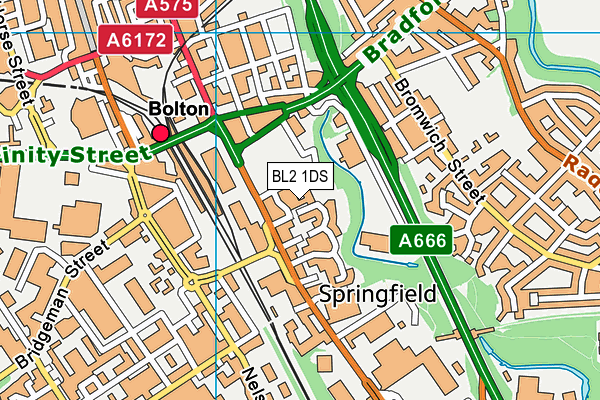 BL2 1DS map - OS VectorMap District (Ordnance Survey) BL2 1DS map - OS VectorMap District (Ordnance Survey)