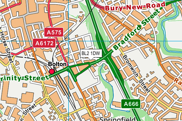 BL2 1DW map - OS VectorMap District (Ordnance Survey) BL2 1DW map - OS VectorMap District (Ordnance Survey)