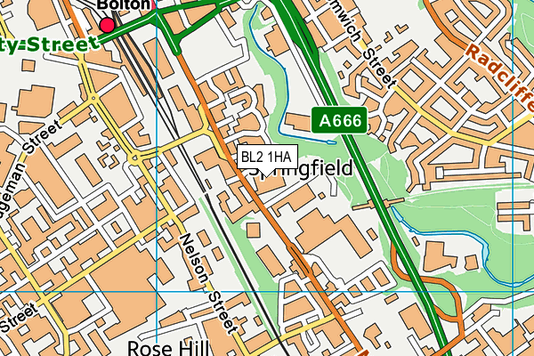 BL2 1HA map - OS VectorMap District (Ordnance Survey)