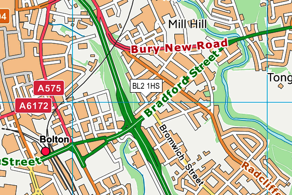 BL2 1HS map - OS VectorMap District (Ordnance Survey)