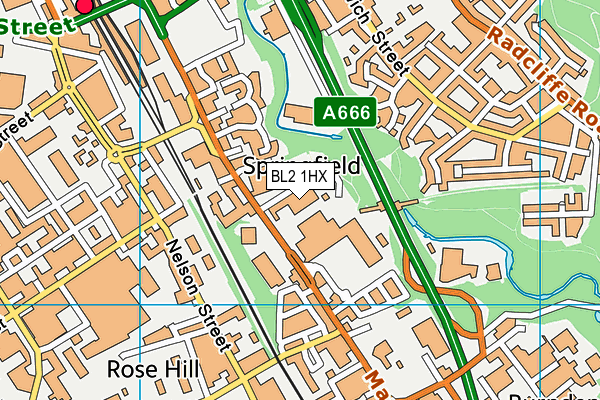 BL2 1HX map - OS VectorMap District (Ordnance Survey) BL2 1HX map - OS VectorMap District (Ordnance Survey)