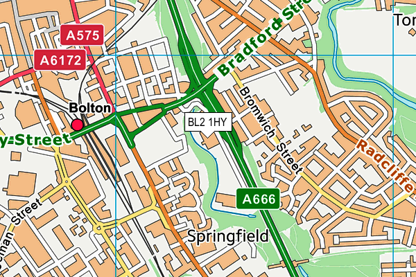 BL2 1HY map - OS VectorMap District (Ordnance Survey) BL2 1HY map - OS VectorMap District (Ordnance Survey)