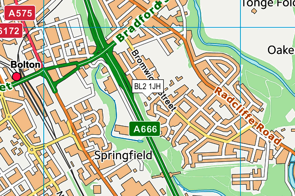 BL2 1JH map - OS VectorMap District (Ordnance Survey) BL2 1JH map - OS VectorMap District (Ordnance Survey)