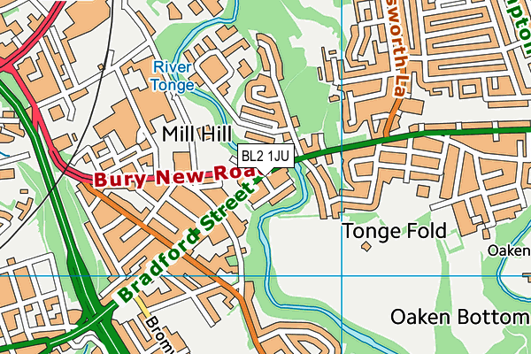 BL2 1JU map - OS VectorMap District (Ordnance Survey) BL2 1JU map - OS VectorMap District (Ordnance Survey)