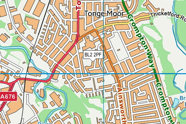 BL2 2PF map - OS VectorMap District (Ordnance Survey) BL2 2PF map - OS VectorMap District (Ordnance Survey)