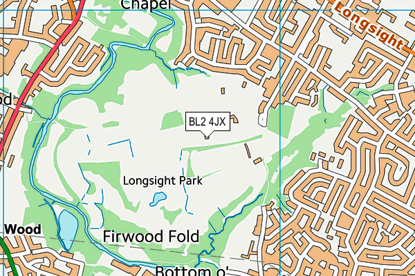 BL2 4JX map - OS VectorMap District (Ordnance Survey) BL2 4JX map - OS VectorMap District (Ordnance Survey)