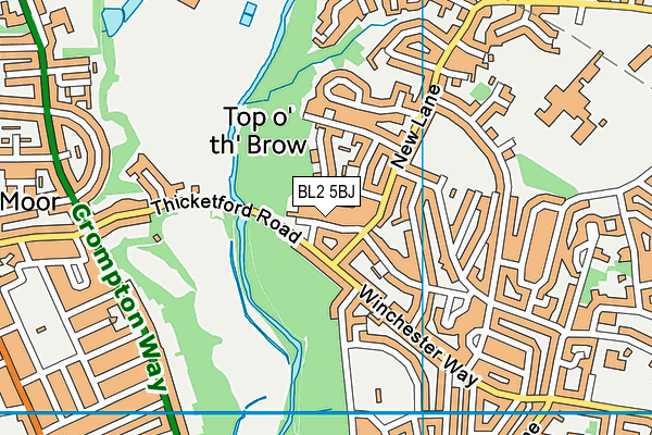 BL2 5BJ map - OS VectorMap District (Ordnance Survey) BL2 5BJ map - OS VectorMap District (Ordnance Survey)