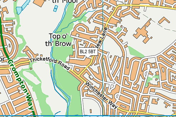 BL2 5BT map - OS VectorMap District (Ordnance Survey) BL2 5BT map - OS VectorMap District (Ordnance Survey)