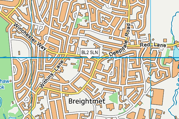 BL2 5LN map - OS VectorMap District (Ordnance Survey) BL2 5LN map - OS VectorMap District (Ordnance Survey)