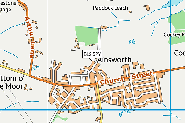 BL2 5PY map - OS VectorMap District (Ordnance Survey) BL2 5PY map - OS VectorMap District (Ordnance Survey)