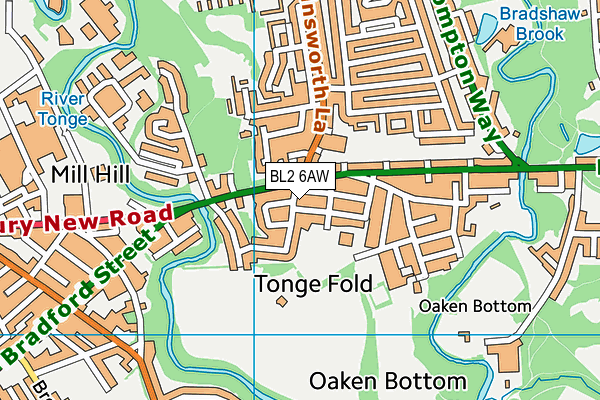 BL2 6AW map - OS VectorMap District (Ordnance Survey) BL2 6AW map - OS VectorMap District (Ordnance Survey)