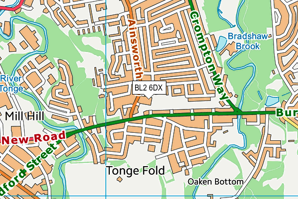 BL2 6DX map - OS VectorMap District (Ordnance Survey) BL2 6DX map - OS VectorMap District (Ordnance Survey)
