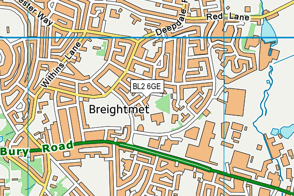 BL2 6GE map - OS VectorMap District (Ordnance Survey) BL2 6GE map - OS VectorMap District (Ordnance Survey)