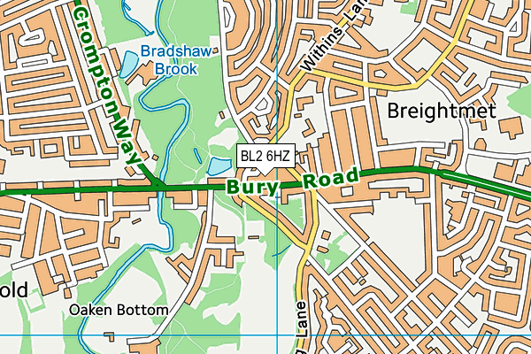 BL2 6HZ map - OS VectorMap District (Ordnance Survey)