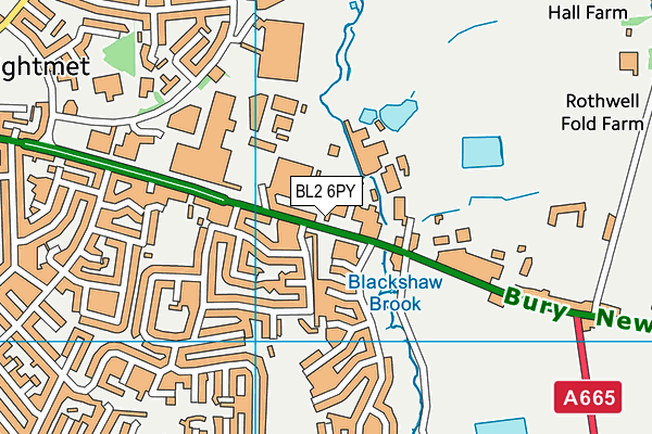 BL2 6PY map - OS VectorMap District (Ordnance Survey) BL2 6PY map - OS VectorMap District (Ordnance Survey)