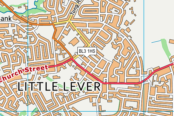 BL3 1HS map - OS VectorMap District (Ordnance Survey)