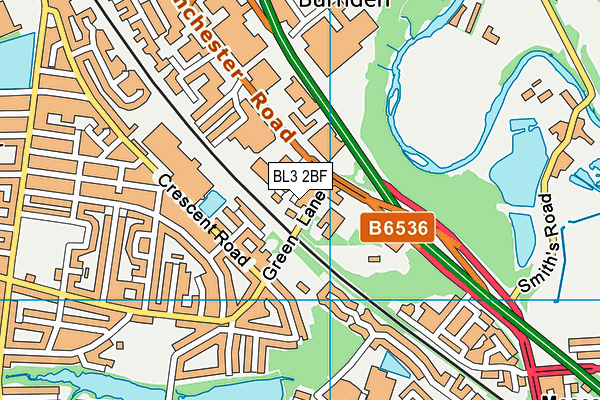 BL3 2BF map - OS VectorMap District (Ordnance Survey)