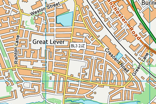 BL3 2JZ map - OS VectorMap District (Ordnance Survey)