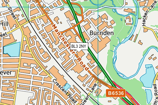 BL3 2NY map - OS VectorMap District (Ordnance Survey) BL3 2NY map - OS VectorMap District (Ordnance Survey)