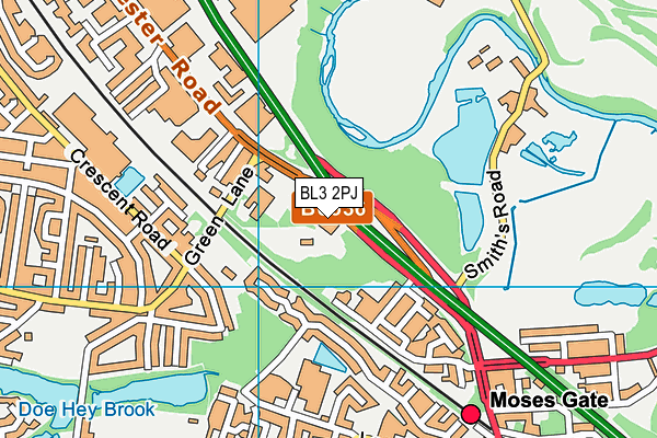 BL3 2PJ map - OS VectorMap District (Ordnance Survey)