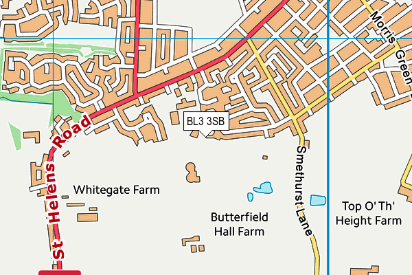 BL3 3SB map - OS VectorMap District (Ordnance Survey) BL3 3SB map - OS VectorMap District (Ordnance Survey)