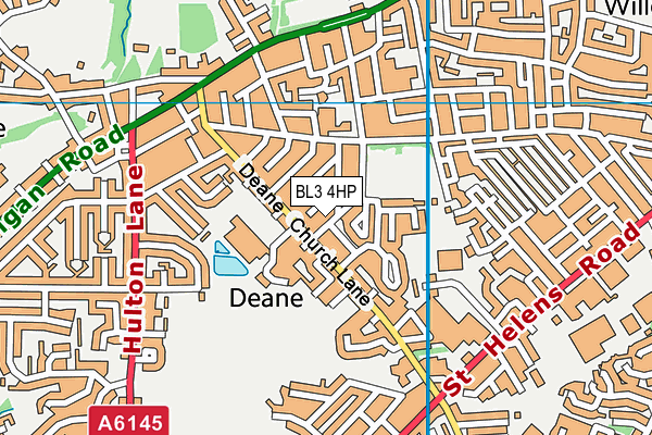 BL3 4HP map - OS VectorMap District (Ordnance Survey)