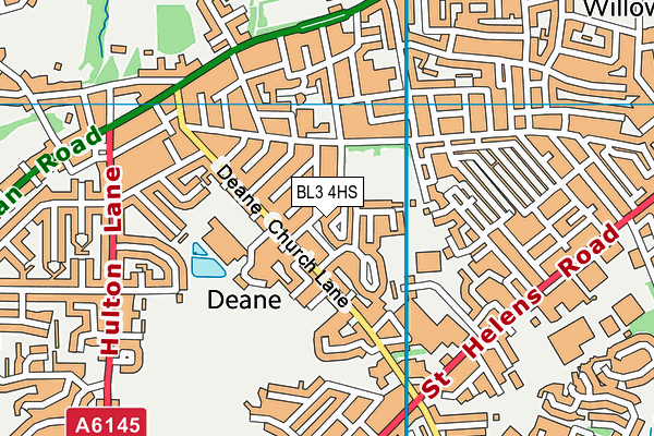 BL3 4HS map - OS VectorMap District (Ordnance Survey) BL3 4HS map - OS VectorMap District (Ordnance Survey)