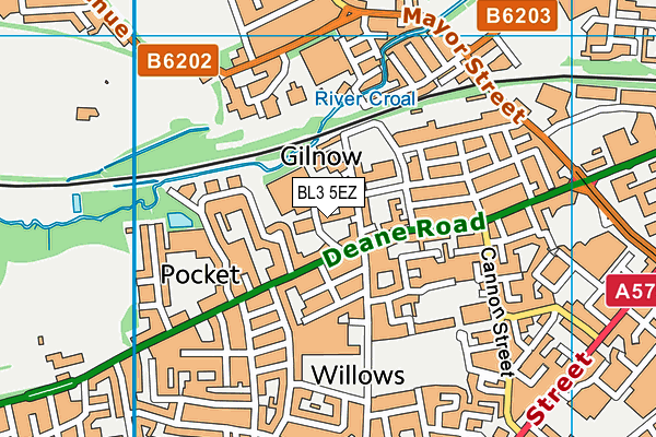 BL3 5EZ map - OS VectorMap District (Ordnance Survey) BL3 5EZ map - OS VectorMap District (Ordnance Survey)
