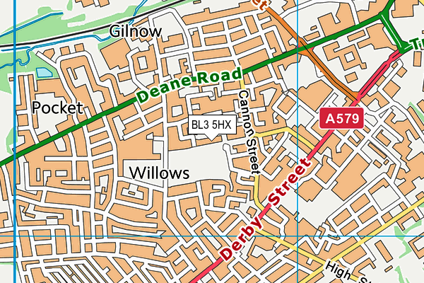 BL3 5HX map - OS VectorMap District (Ordnance Survey) BL3 5HX map - OS VectorMap District (Ordnance Survey)