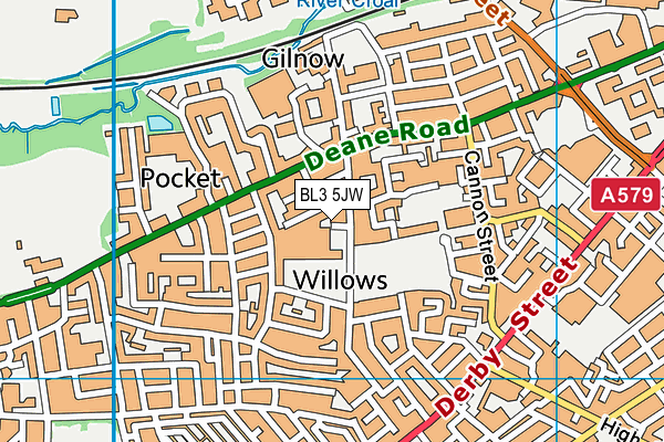 BL3 5JW map - OS VectorMap District (Ordnance Survey) BL3 5JW map - OS VectorMap District (Ordnance Survey)