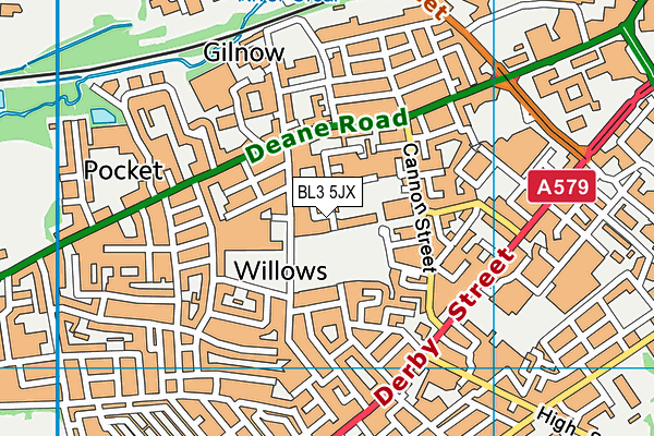 BL3 5JX map - OS VectorMap District (Ordnance Survey) BL3 5JX map - OS VectorMap District (Ordnance Survey)