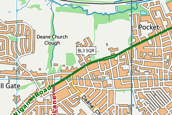 BL3 5QR map - OS VectorMap District (Ordnance Survey) BL3 5QR map - OS VectorMap District (Ordnance Survey)