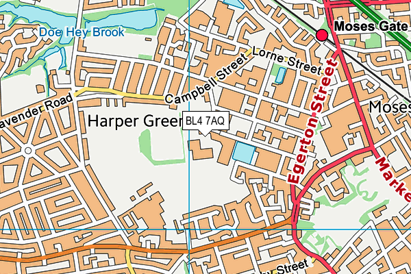 BL4 7AQ map - OS VectorMap District (Ordnance Survey)