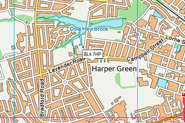 BL4 7HP map - OS VectorMap District (Ordnance Survey) BL4 7HP map - OS VectorMap District (Ordnance Survey)