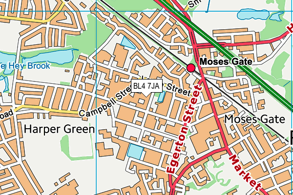 BL4 7JA map - OS VectorMap District (Ordnance Survey) BL4 7JA map - OS VectorMap District (Ordnance Survey)