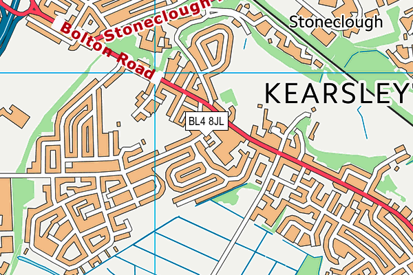BL4 8JL map - OS VectorMap District (Ordnance Survey) BL4 8JL map - OS VectorMap District (Ordnance Survey)