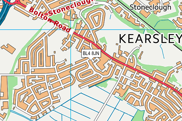BL4 8JN map - OS VectorMap District (Ordnance Survey) BL4 8JN map - OS VectorMap District (Ordnance Survey)
