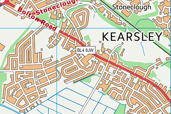 BL4 8JW map - OS VectorMap District (Ordnance Survey) BL4 8JW map - OS VectorMap District (Ordnance Survey)