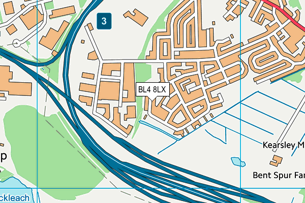 BL4 8LX map - OS VectorMap District (Ordnance Survey) BL4 8LX map - OS VectorMap District (Ordnance Survey)