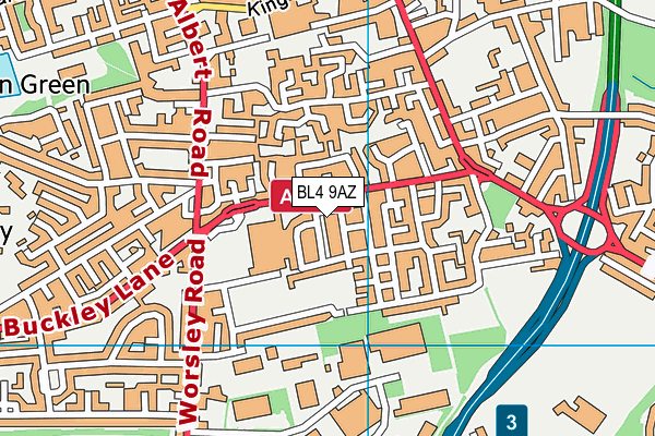 BL4 9AZ map - OS VectorMap District (Ordnance Survey) BL4 9AZ map - OS VectorMap District (Ordnance Survey)