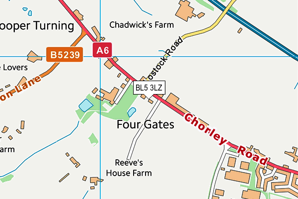 BL5 3LZ map - OS VectorMap District (Ordnance Survey) BL5 3LZ map - OS VectorMap District (Ordnance Survey)