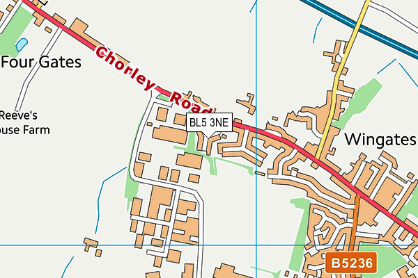 BL5 3NE map - OS VectorMap District (Ordnance Survey) BL5 3NE map - OS VectorMap District (Ordnance Survey)