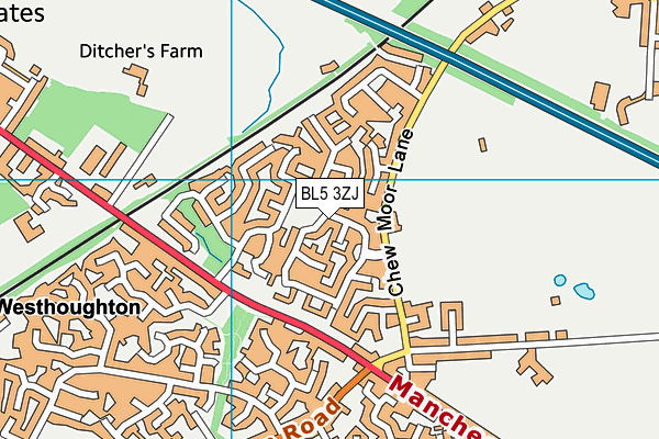 BL5 3ZJ map - OS VectorMap District (Ordnance Survey) BL5 3ZJ map - OS VectorMap District (Ordnance Survey)