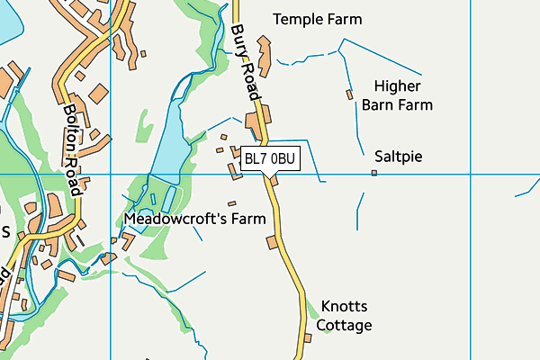 BL7 0BU map - OS VectorMap District (Ordnance Survey) BL7 0BU map - OS VectorMap District (Ordnance Survey)