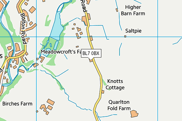 BL7 0BX map - OS VectorMap District (Ordnance Survey) BL7 0BX map - OS VectorMap District (Ordnance Survey)