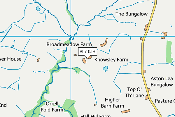 BL7 0JH map - OS VectorMap District (Ordnance Survey) BL7 0JH map - OS VectorMap District (Ordnance Survey)