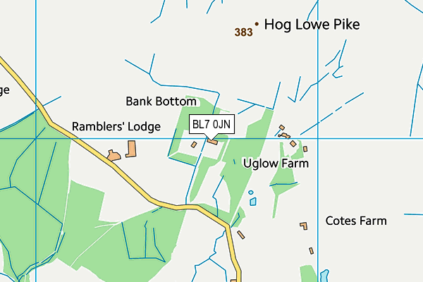 BL7 0JN map - OS VectorMap District (Ordnance Survey) BL7 0JN map - OS VectorMap District (Ordnance Survey)
